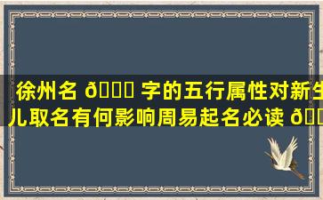 徐州名 🐎 字的五行属性对新生儿取名有何影响周易起名必读 🍁 ：如何根据五行选取合适的名字
